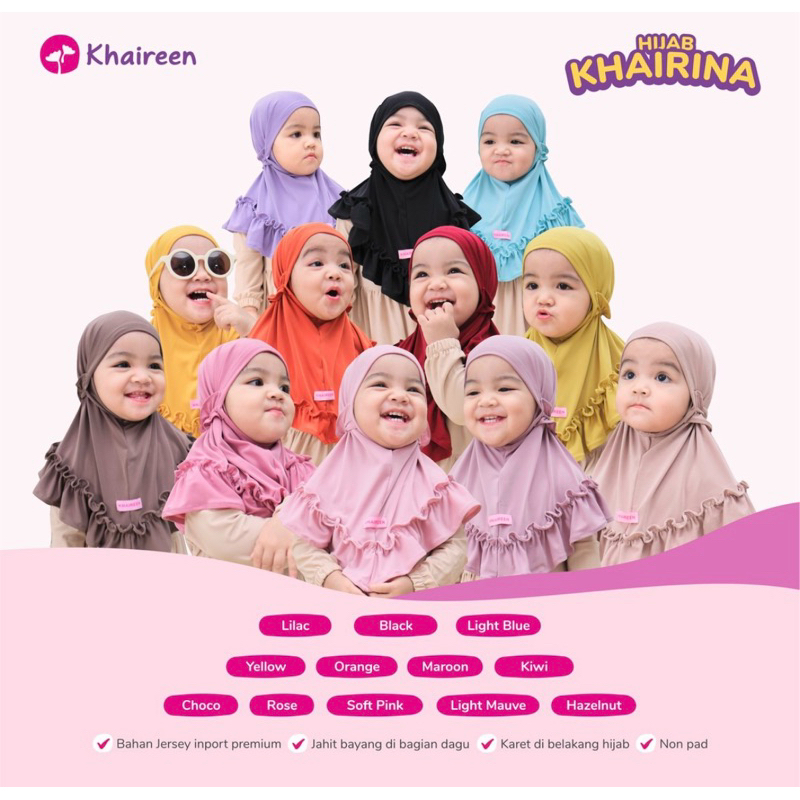 KHAIREEN | Hijab Khairina | Hijab Khairina by Khaireen | Hijab Anak | Hijab Harian | Jilbab Anak