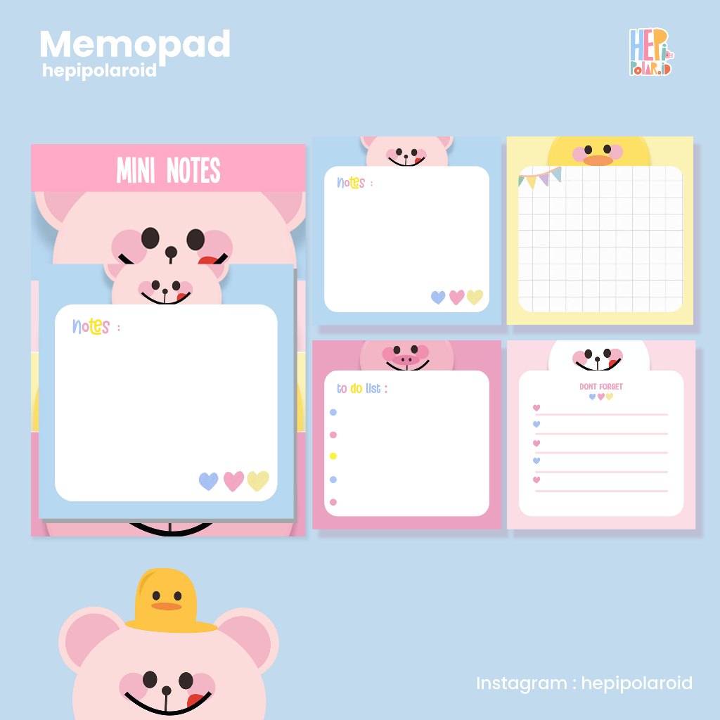 

Memopad Lucu untuk dekorasi jurnal/ journal deco Memo Mini Notes