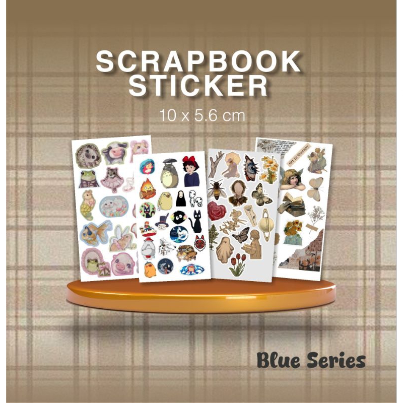 

(NON CUTTING) 20PCS STICKER AESTHETIC BLUE SERIES DECORATION SCRAPBOOK JOURNALING DIARY CUSTOM