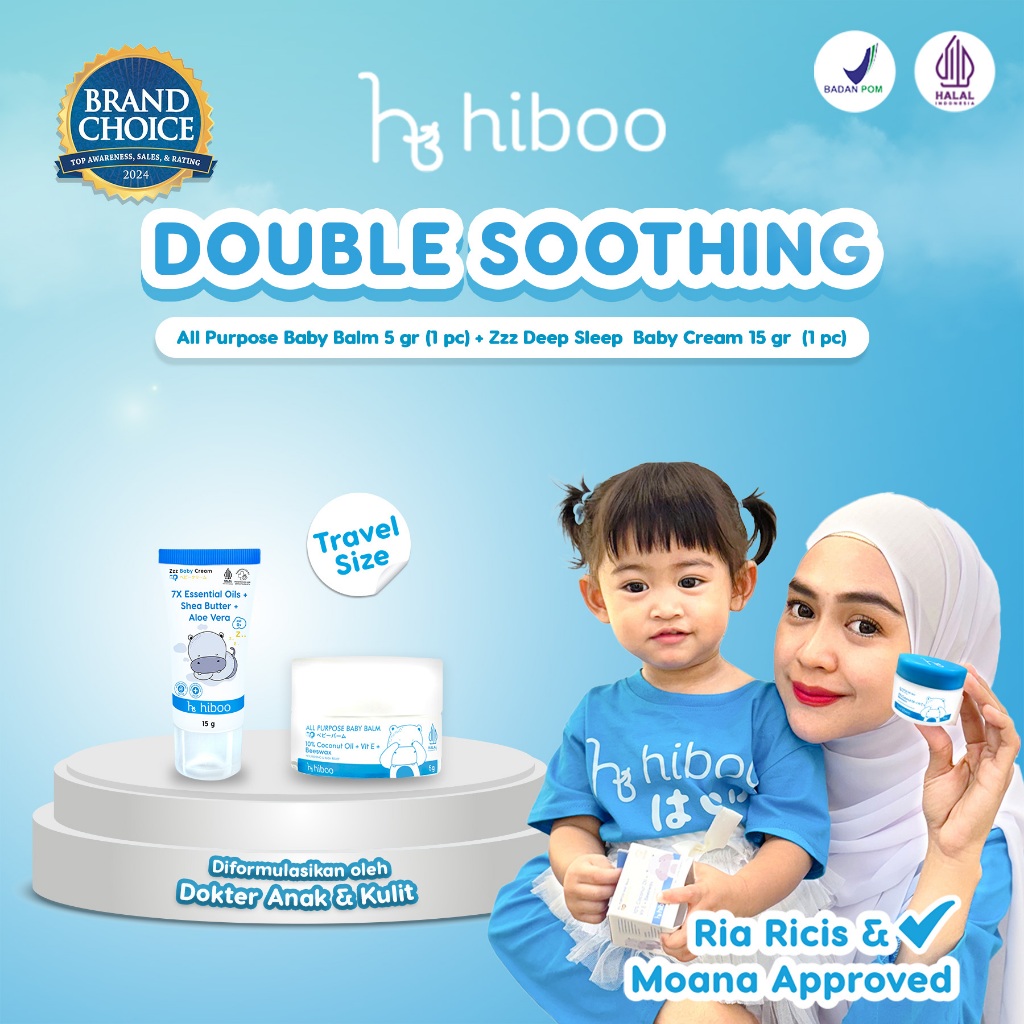 hiboo Special Bundling All Purpose Baby Balm 5g & Zzz Deep Sleep Baby Cream 15g – Calming Baby Balse