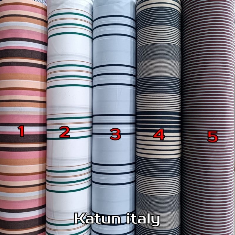 Kain katun italy premium motif salur garis-garis /strips