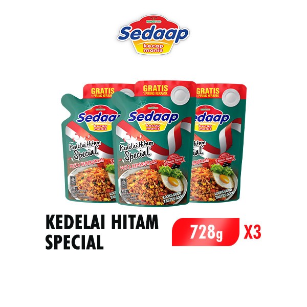 

[ Paket 3pcs ] Sedaap Kecap Manis Refill 728gr Kemasan Pouch