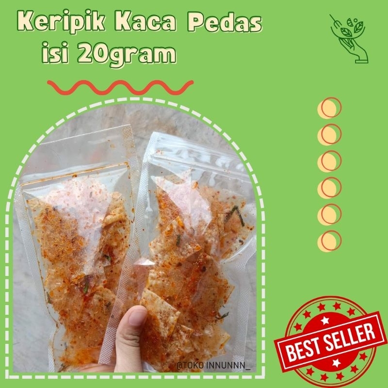 

KERIPIK KACA PEDAS EXTRA PEDAS ASIN DAUN JERUK REMPAH NIKMAT NAMPOL ISI 20gram