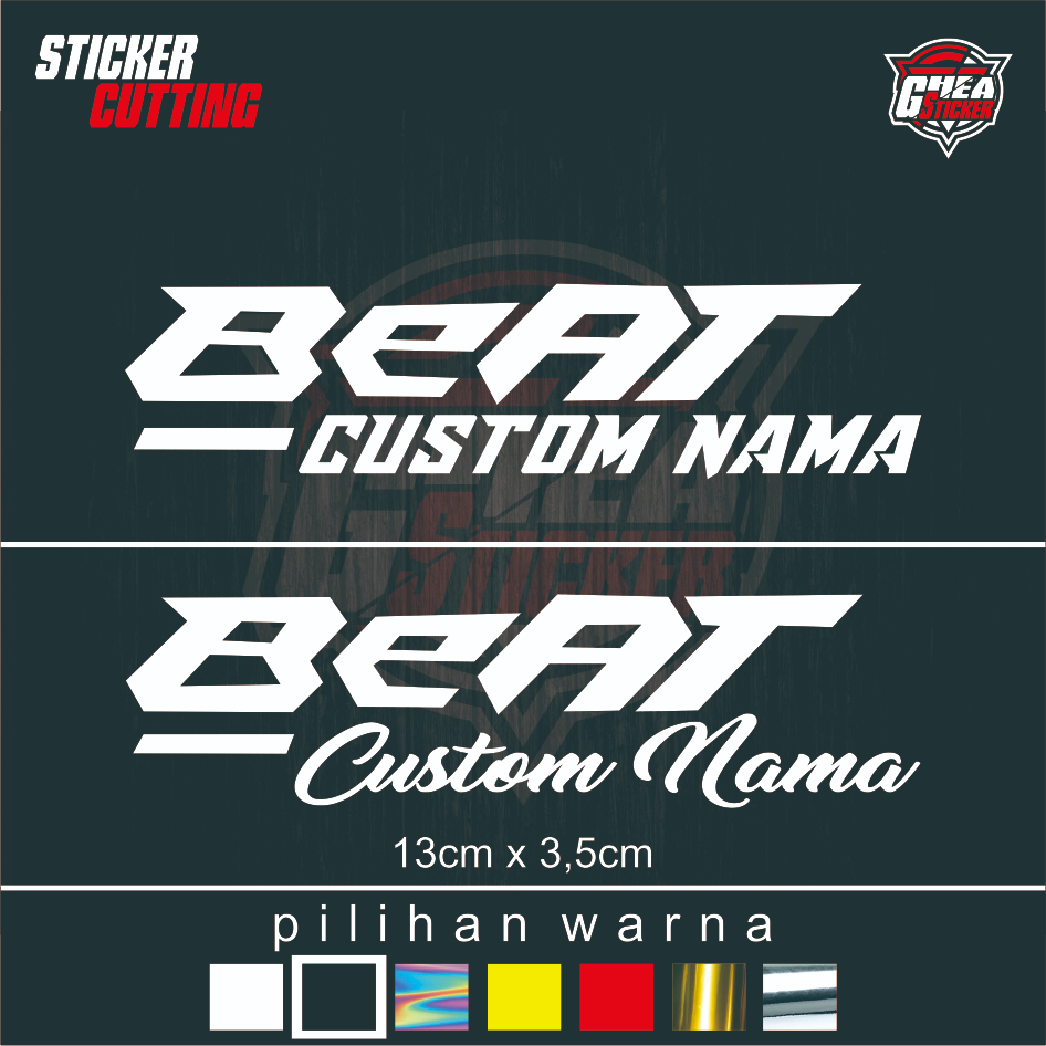 Stiker Cutting Beat Custom Nama  - Sticker Beat Bebas Reques