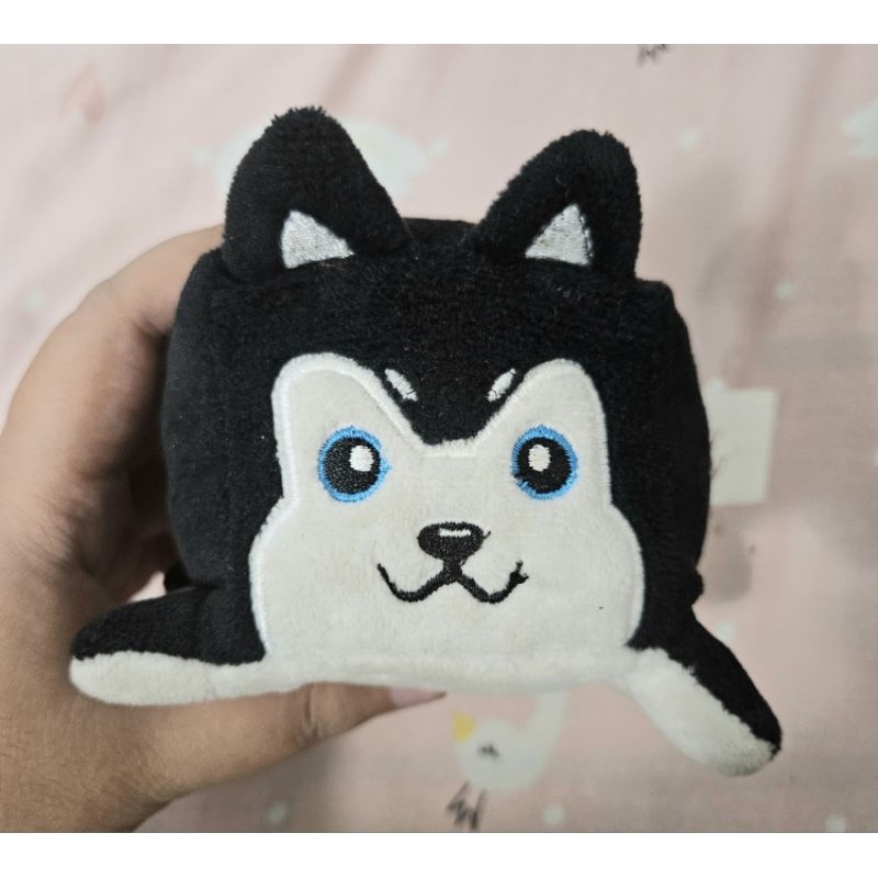 Preloved Boneka Kotak Square Cute Puppies Puppy Black White Mini Teeny Teensy