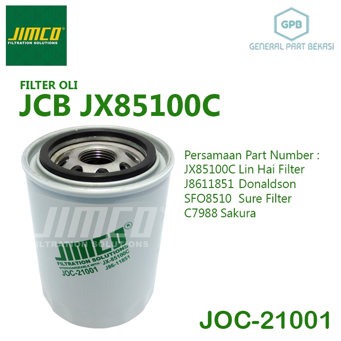 Filter Oli JCB JX85100C  J8611851 SFO8510 C-7988 Jimco JOC-21001 JOC21001