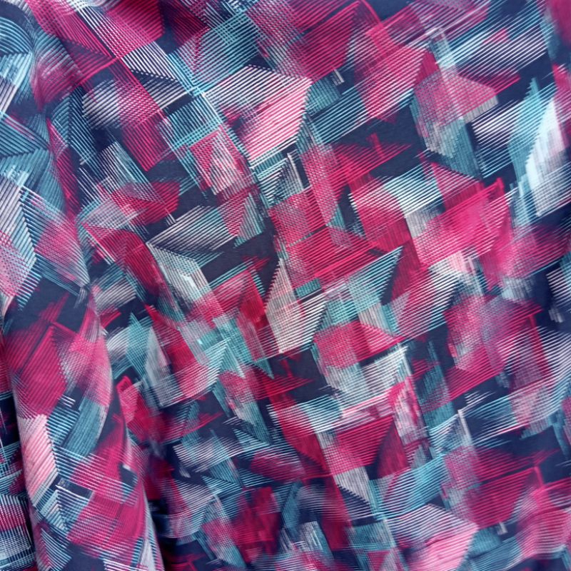 Kain - Kain Soft Wolfis Motif Abstrak Import - Kain Monalisa - Kain Meteran Yt | Harga Per Setengah 