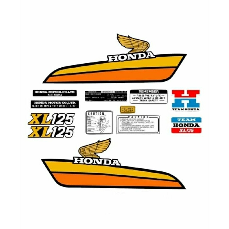 striping tangki homda xl125 stiker decal honda xl125