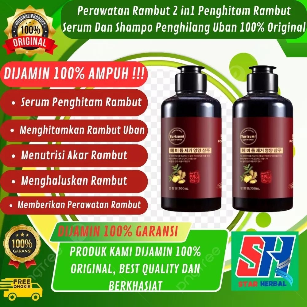 YUJUMI Mokeru Shampoo Argan Oil / Shampoo Semir Pewarna Rambut Herbal 500ml