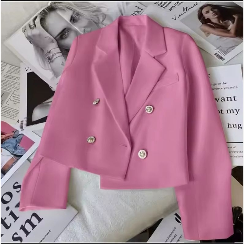 Blazer Cropp Wanita/BlazerCropLenganPanjang