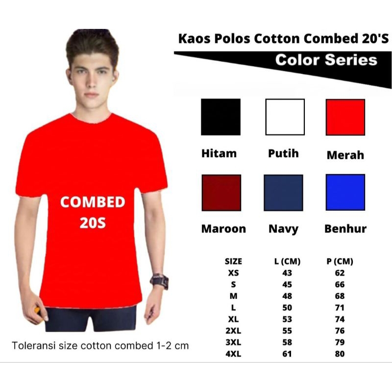 PREMIUM kaos polos cotton combed 20s