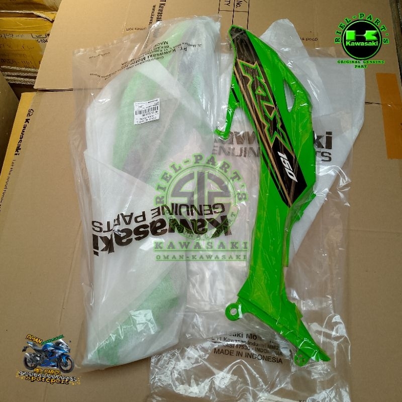 BODY SAMPING TANGKI PANJANG SET KLX 150 BF SE EXTREME HIJAU LIST ORIGINAL KAWASAKI