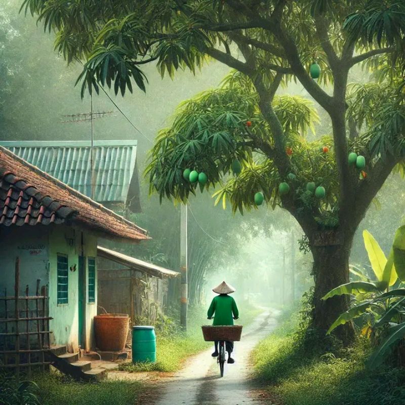 pemandangan desa44 poster jumbo mod3rn siap dikrim