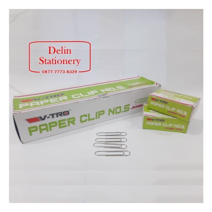 

Penjepit Kertas Trigona Clip Paper Cl;ip No.3 dan 5 Jumbo (Vtro)