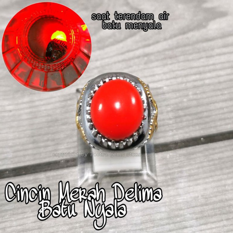 Lariz CINCIN BATU MERAH DELIMA NYALA SULAP GIMMICK