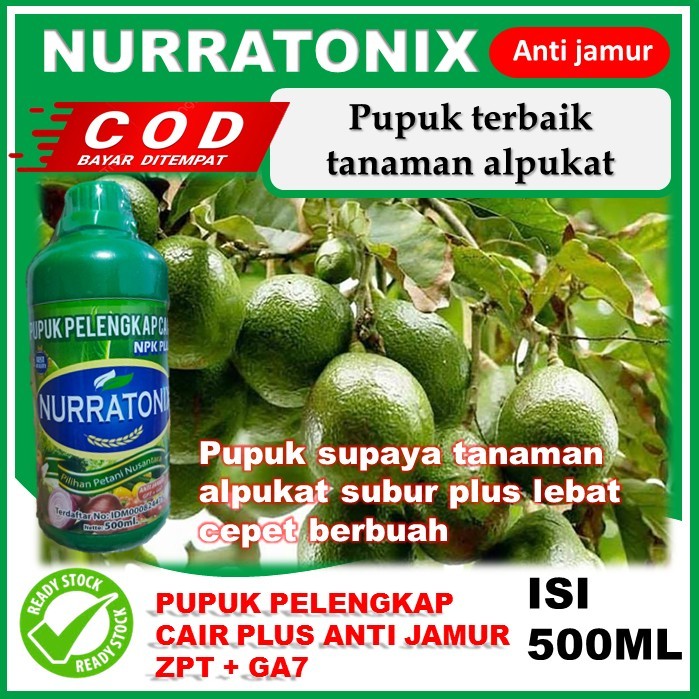 pupuk pelengkap terbaik penyubur tanaman alpukat NURRATONIX 500ML pupuk paling bagus plus Zpt & Ga7