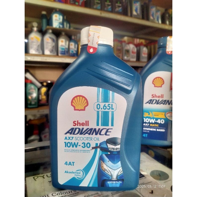 Shell Advance AX7 Scooter Oil 10W-30 4AT 0,65L 650 ML / Oli Motor Matic / Oli Honda Genio / Beat Del