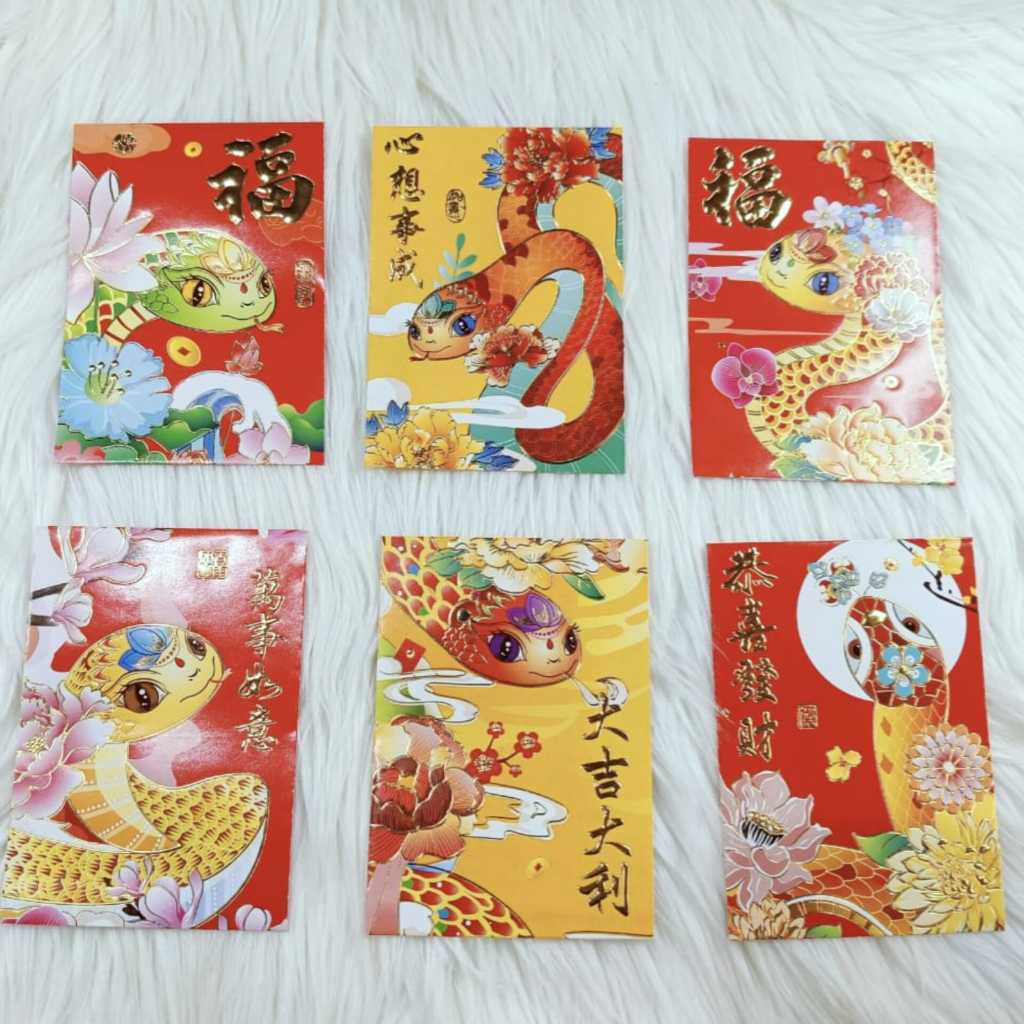 

Angpao Imlek Shio Ular 4227 Import Bahan Kertas Artpaper Isi 6 Pcs Mix Ukuran Standar