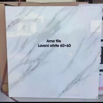 granit lantai 60x60 arna lavani white glazed polished