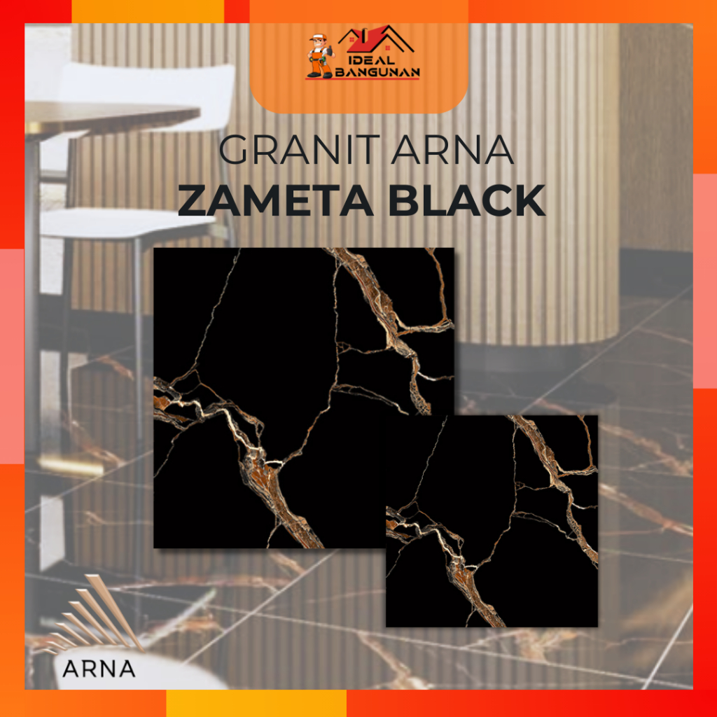 [READY] GRANT. ARNA 60X60 ZAMETA BLACK | KERAMIK LANTAI | KERAMIK DINDING | KERAMIK