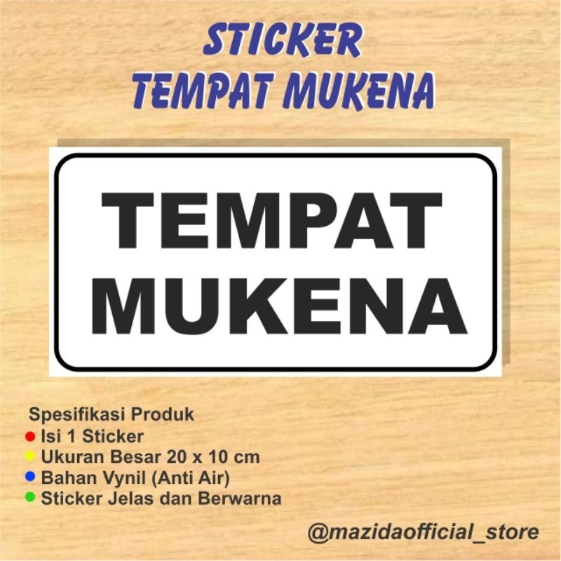 

Sticker Tempat Mukena Sajadah Masjid Mushola Putih Vynil Anti Air