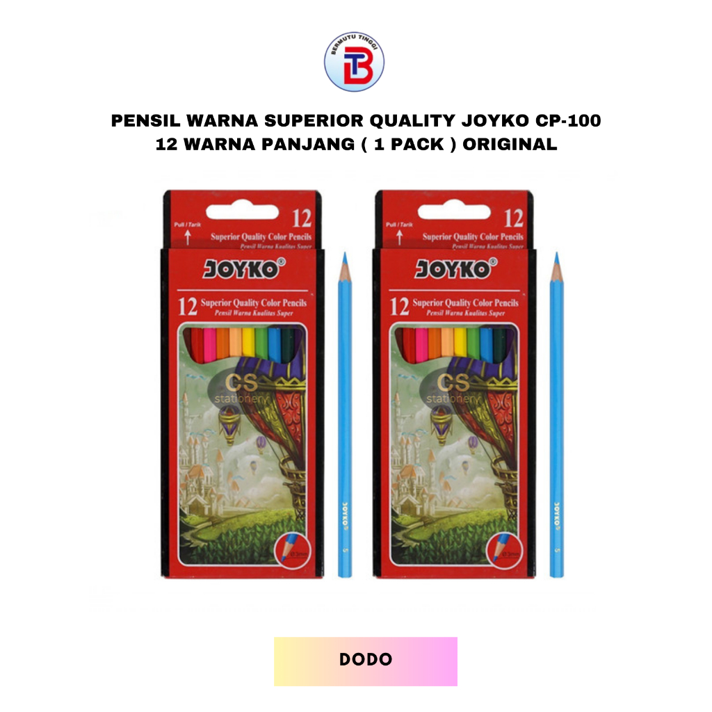 

Pensil Warna Superior Quality Joyko CP-100 12 Warna Panjang ( 1 Pack ) Original