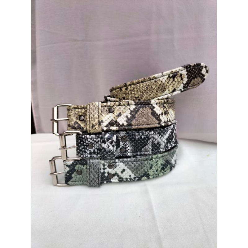 sabuk kulit pria wanita | belt snake | ikat pinggang motif ular | beuber oray | UNiSEX