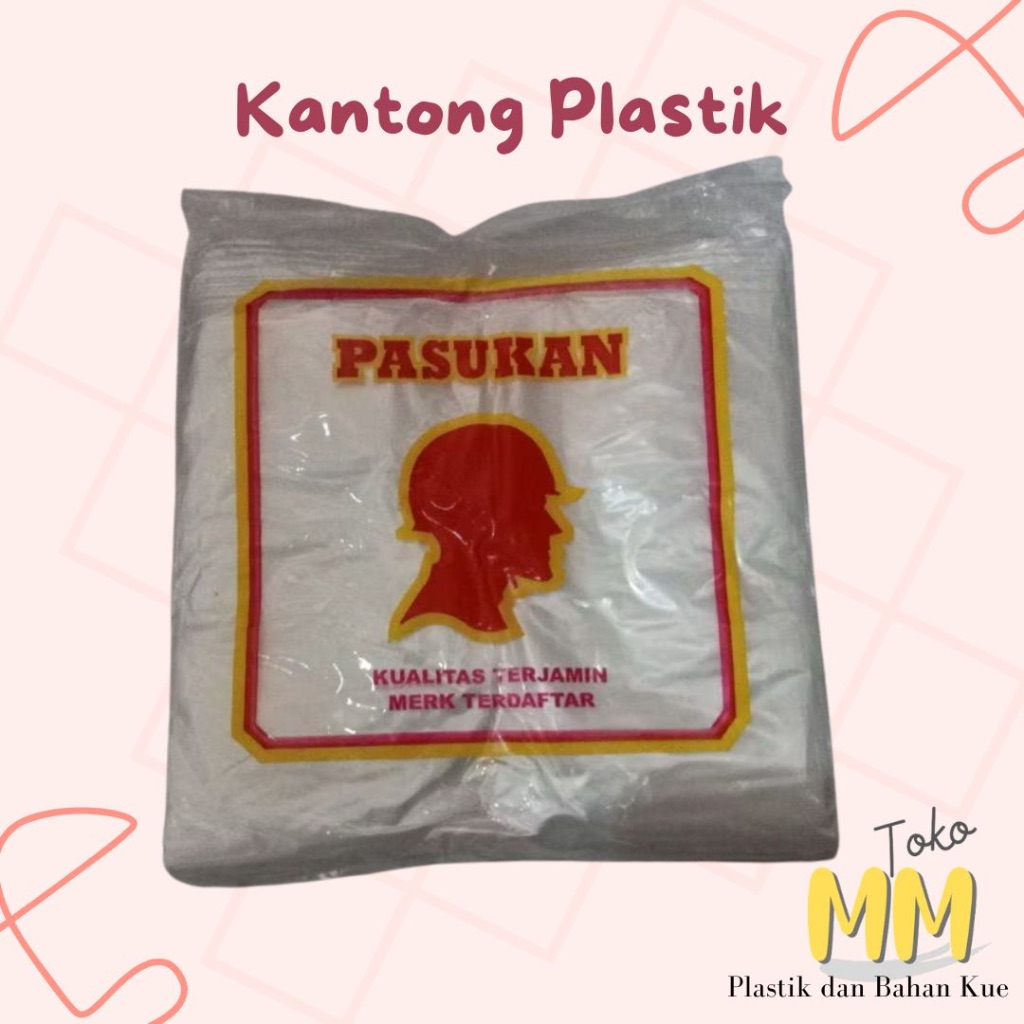 Plastik Kresek Perwira / Pasukan / Kantong Plastik Putih Bening Transparan