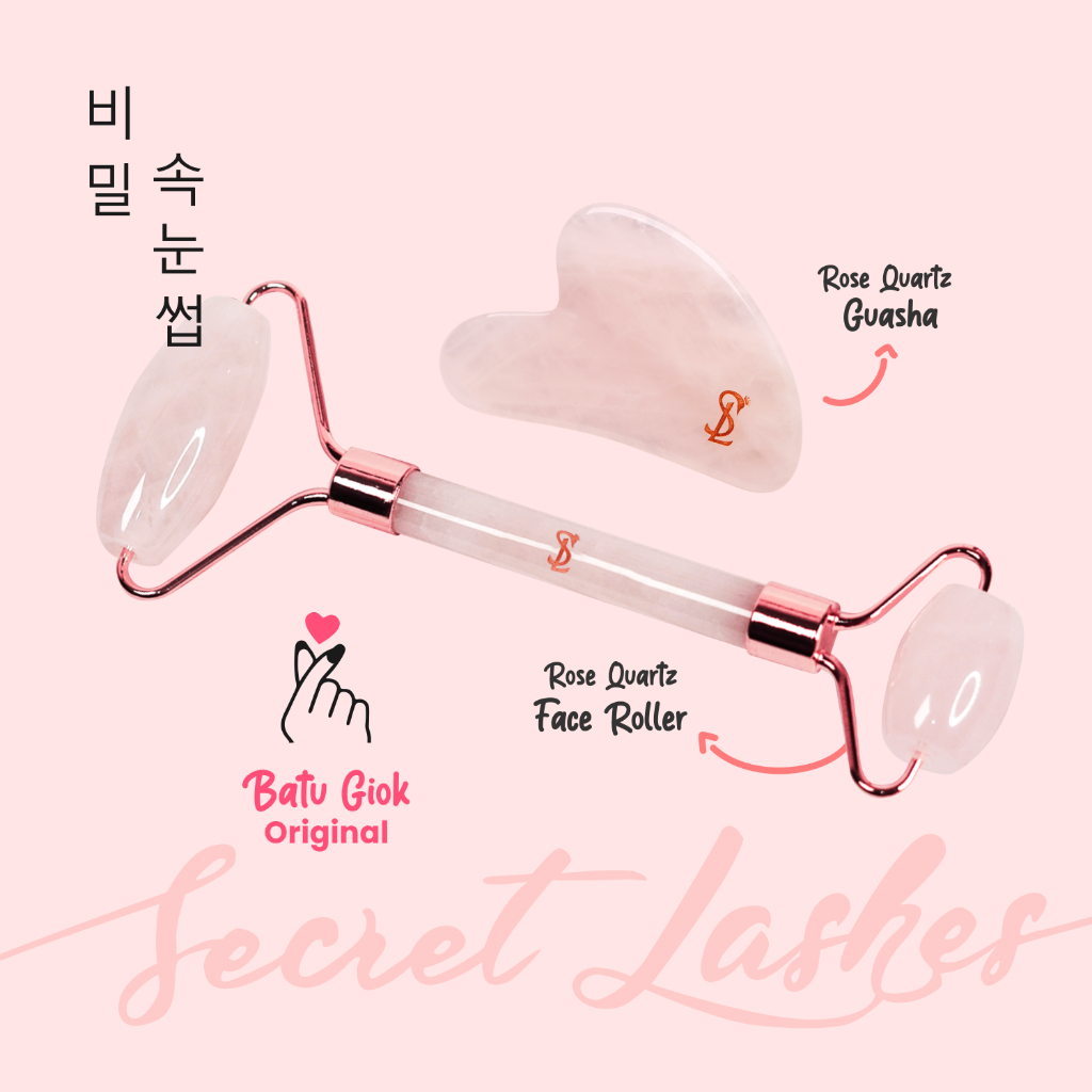 Secret Beauty Stone by Secret Lashes Face Roller Massager Gua Sha Wajah Original Guasha Jade Roller 