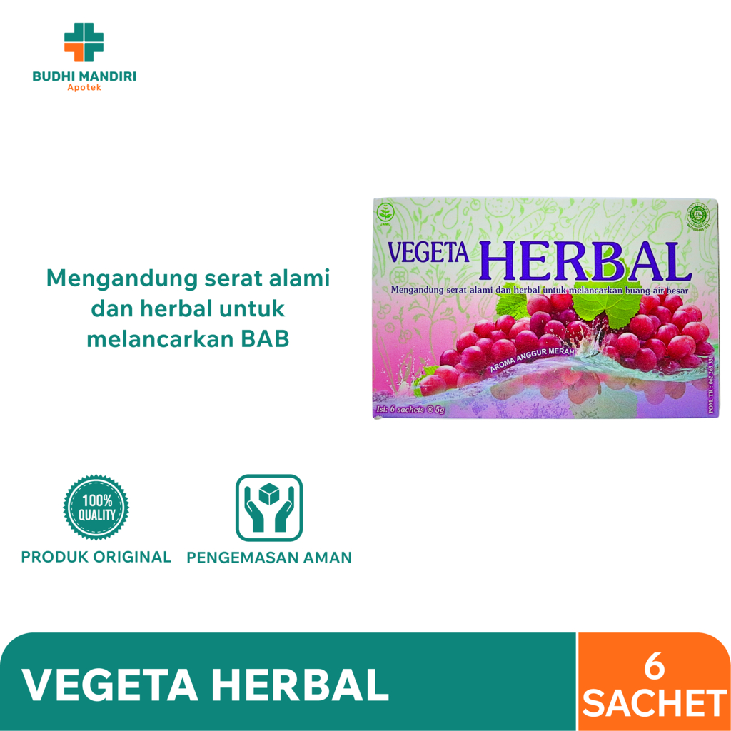 

Vegeta Herbal (6 Sachet) - Herbal untuk Melancarkan BAB