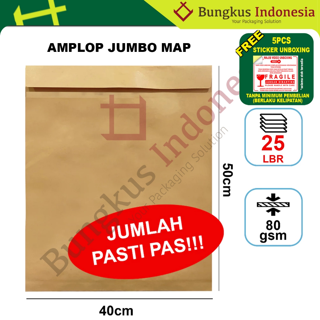 

Amplop Coklat Jumbo Q1 40x50cm / Jumbo Map isi 25 Lembar