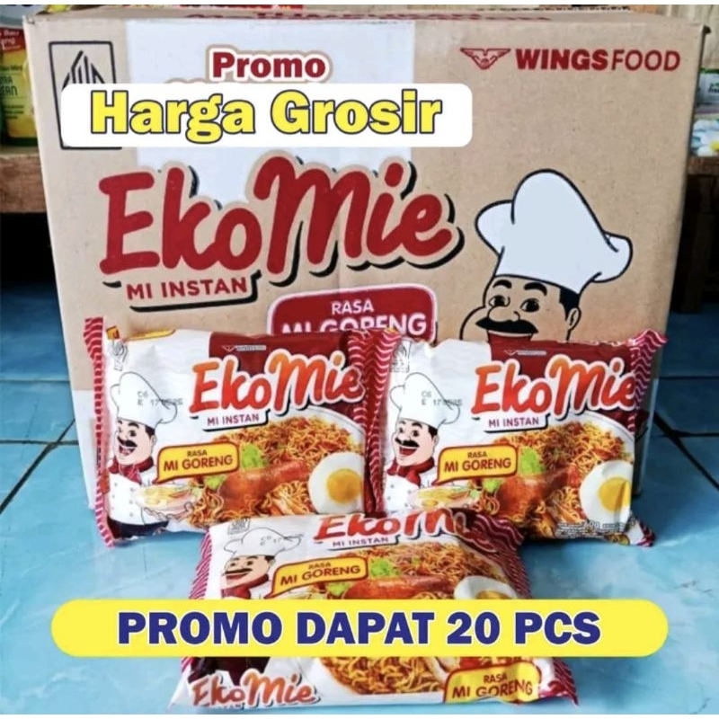 

20 bungkus mie instant goreng ekomie wings food