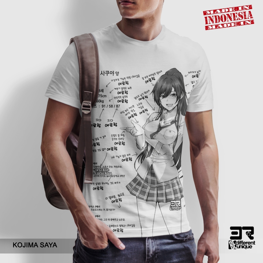 KAOS PRINTING GAMBAR BUNNY SENPAI - KOJIMA SAYA / BAJU ANIME / KAOS ANAK / KAOS JUMBO