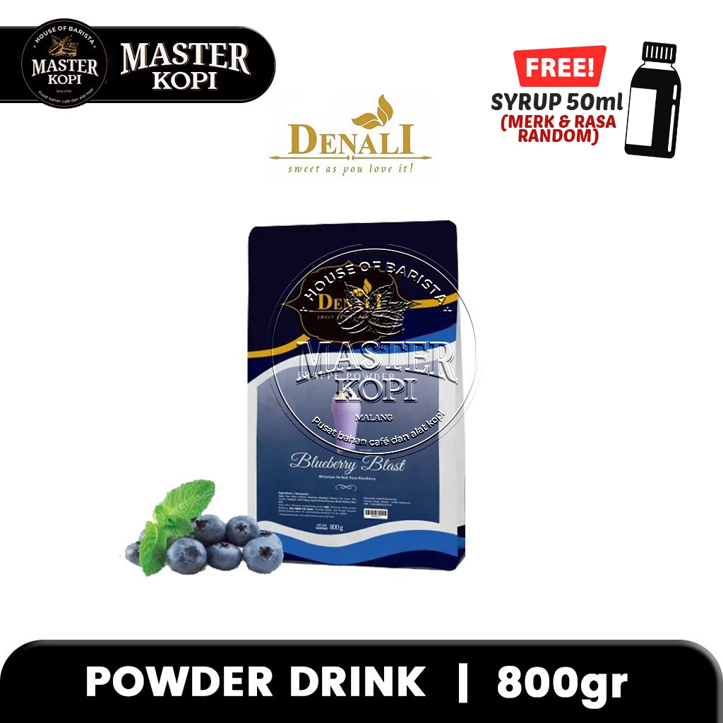 

Blueberry DENALI Frappe Powder Minuman Bubuk 800gr