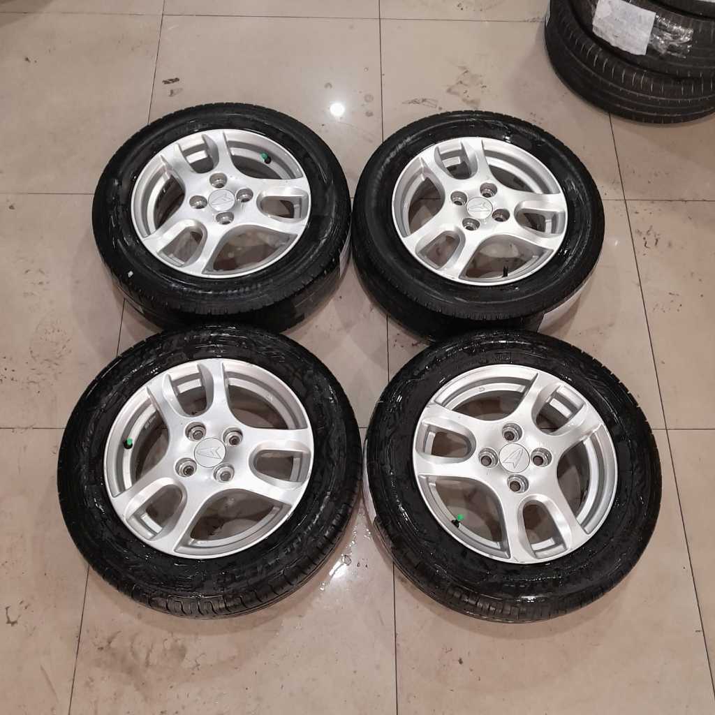 velg seken copotan murah std ayla r14x5 pcd 4x100 et45 plus ban cocok buat agya brio sigra ayla dll