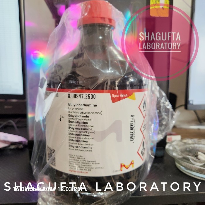 

Ethylenediamine M E R C K 800947 250ML FOR ANALISYS / ETILENDIAMINA C₂H₄(NH₂)₂ (REPACK) - 50mL