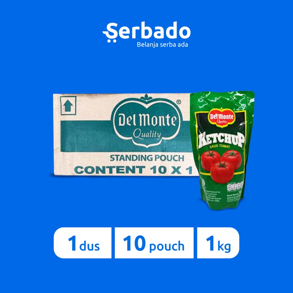 

Delmonte Saus Tomat Kemasan Pouch 1kg 1 Dus (isi 10 pouch)