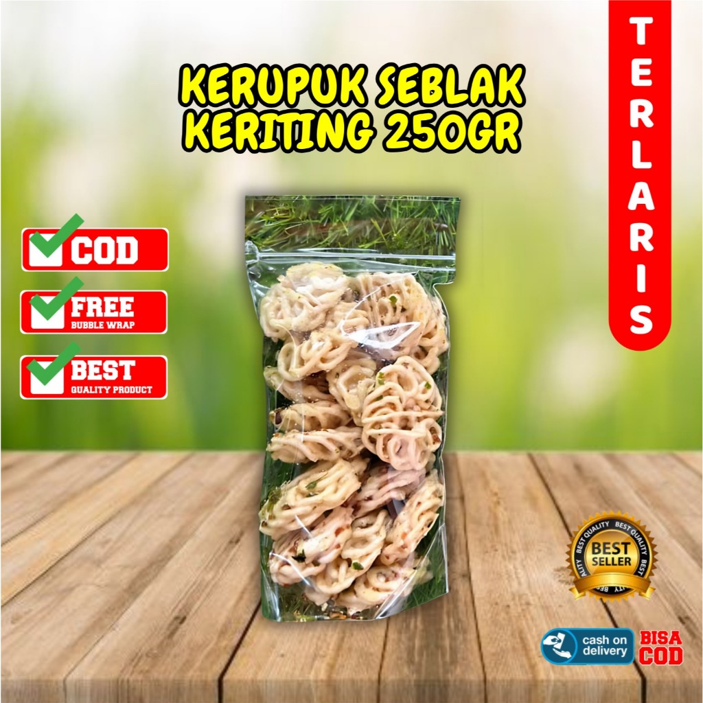 

KERUPUK SEBLAK KERITING KECIL MAWAR PUTIH Rasa Ikan Bawang Enak Gurih Renyah Asli Sidoarjo 250 gr