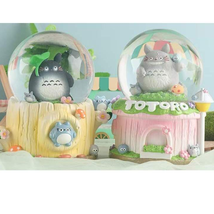 Pajangan Souvenir Snowball Bola Air Salju Bola musik Kaca Large ( XL100 ) Totoro Flower Salju Otomat