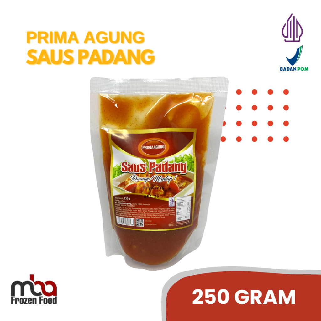 

Primaagung Saus Padang 250 Gram /Saos /Topping /Dressing / /Mayo /Saus /Dressing /Salad /Bakaran /Sate /Topping /Mayonnaise /Cocolan /Saos /Bumbu /Masakan /Saus /Padang /Frozenfood