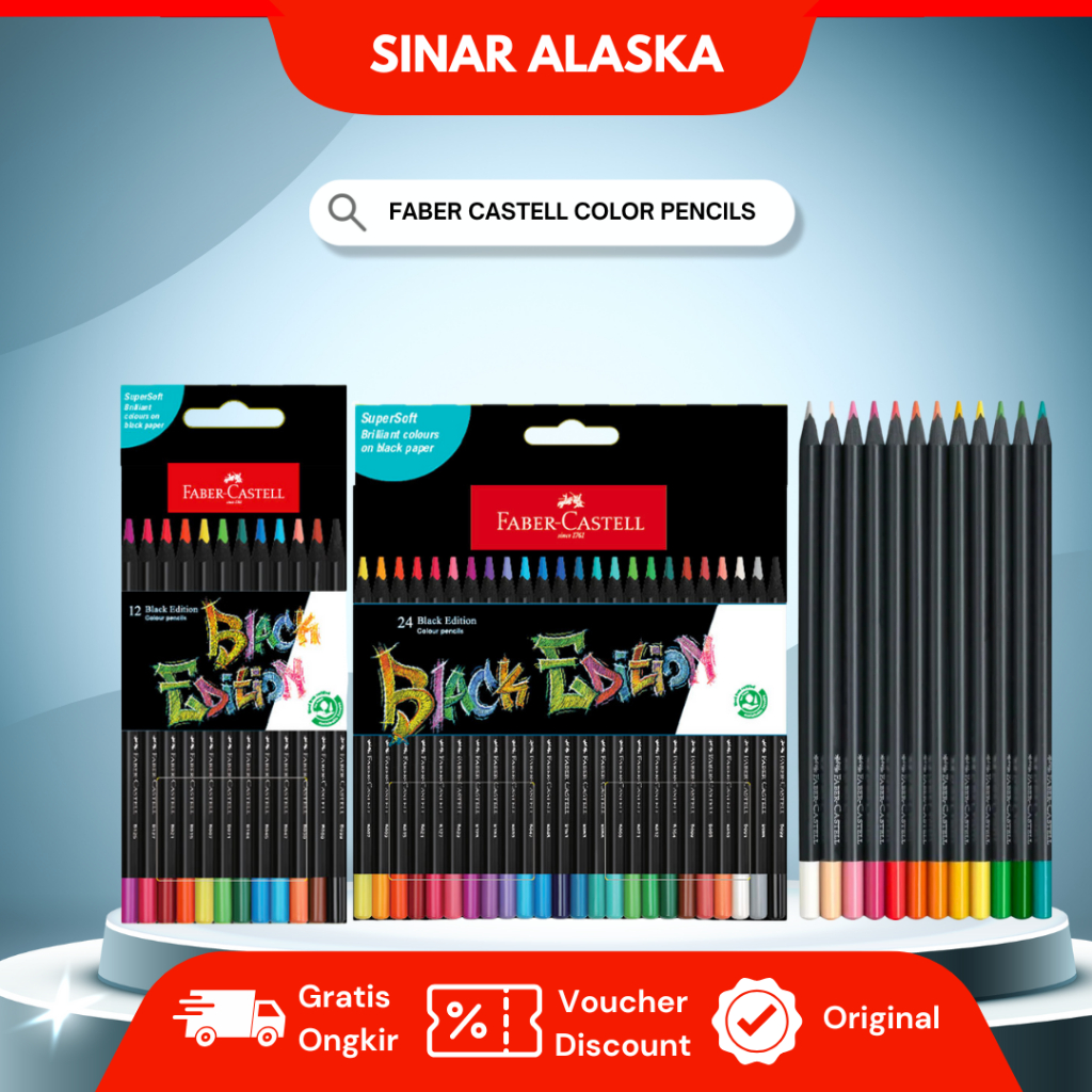 

Faber Castell Pensil Warna/ Faber Castell Color Pencils Black Edition 12,24,36 Warna