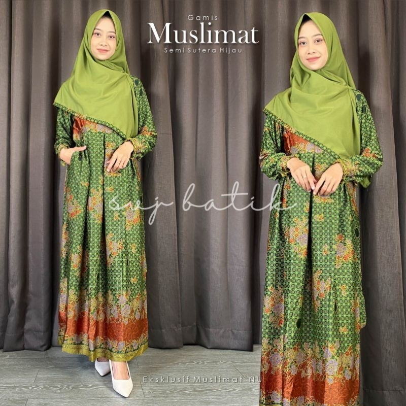 GAMIS BATIK MUSLIMAT NU WANITA SERAGAM MUSLIMAT NU JUMBO PREMIUM MAYUNG