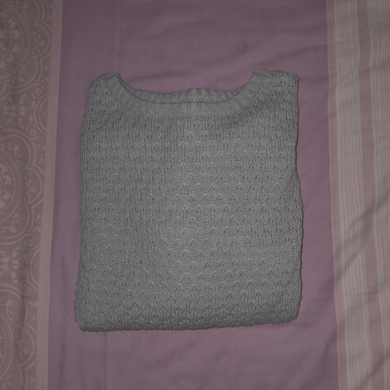 Preloved Sweater Rajut Abu Oversize Unisex Pria Wanita