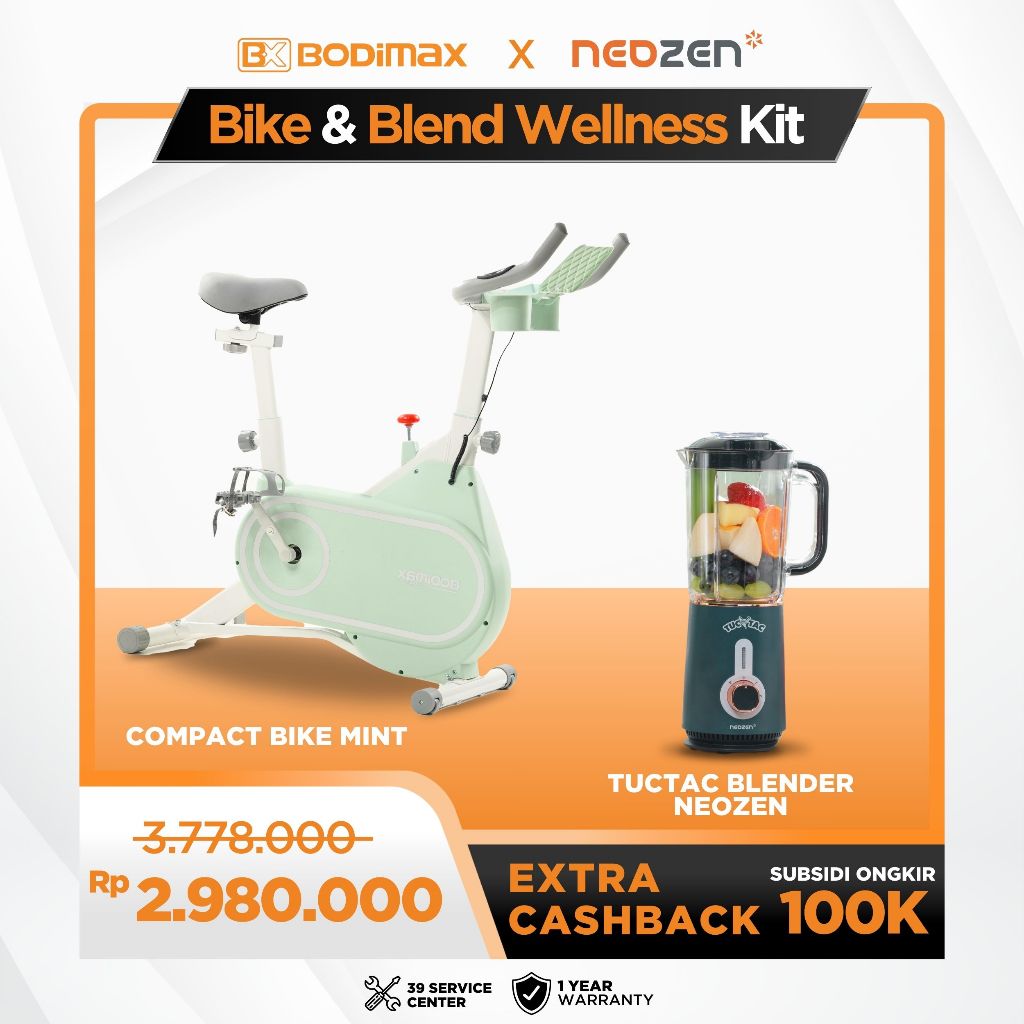 Bodimax Compact Bike X TucTac Blender Forte Bundle Mini Gym home