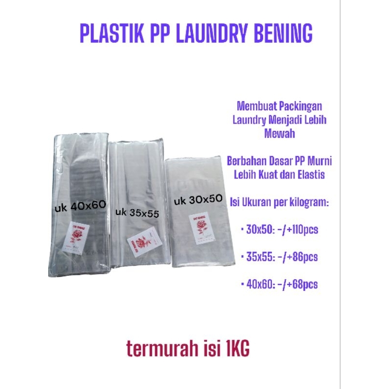 Plastik Packing/Plastik Packing Laundry / Plastik Laundry Kiloan /Plastik Buket/ Plastik PP Bening T