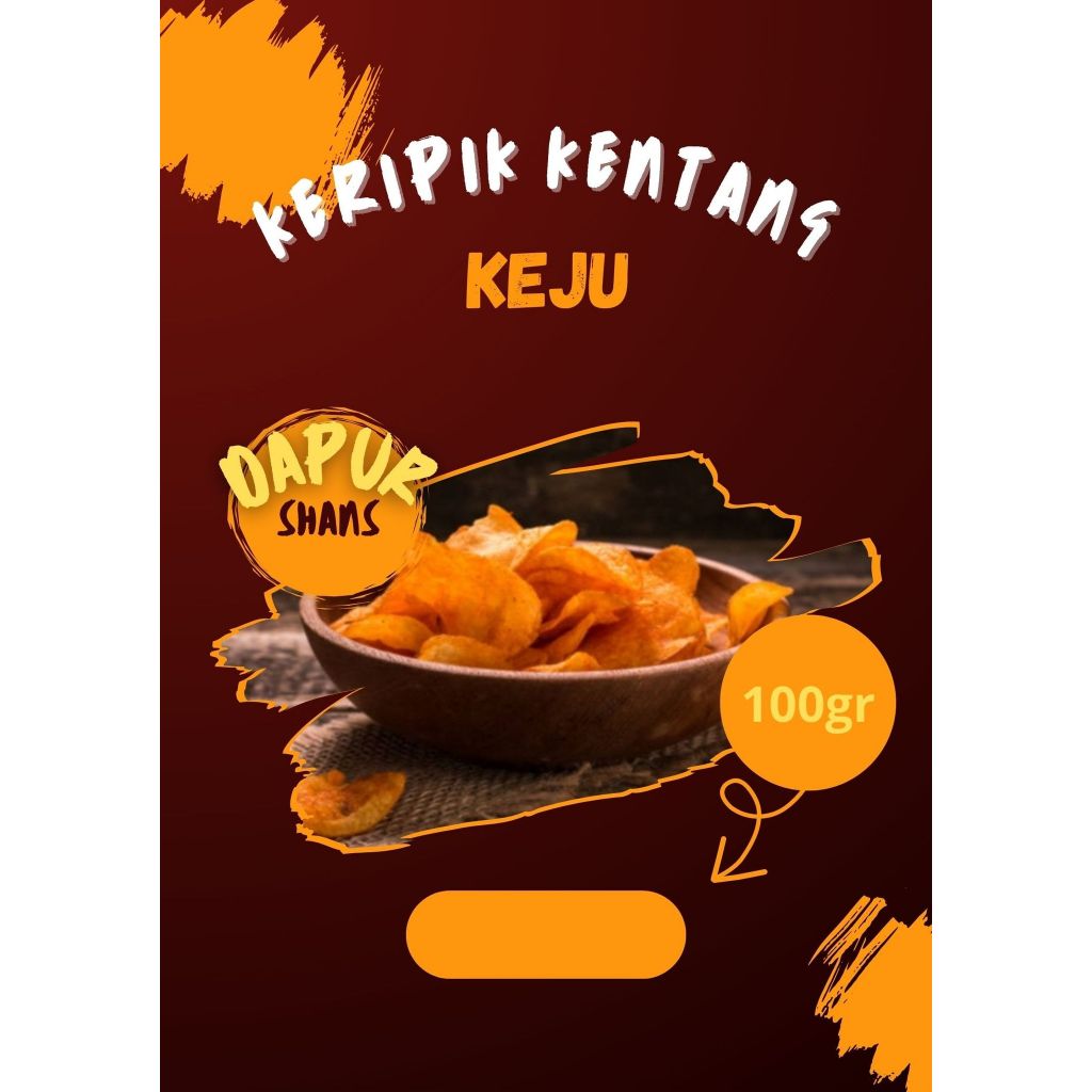 

TERLARIS Keripik kentang Keju 100gram Termurah / Cemilan Keripik Keju 100% Asli