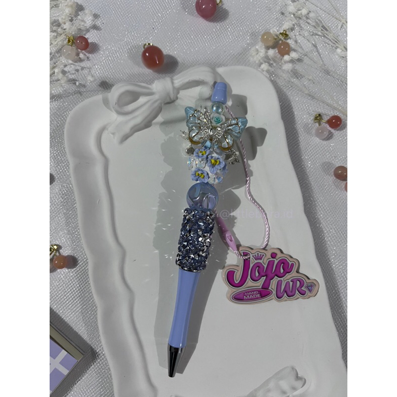 

DIY Pen Baby Blue with Butterfly and Flowers / Pen Cantik / Beaded Pen