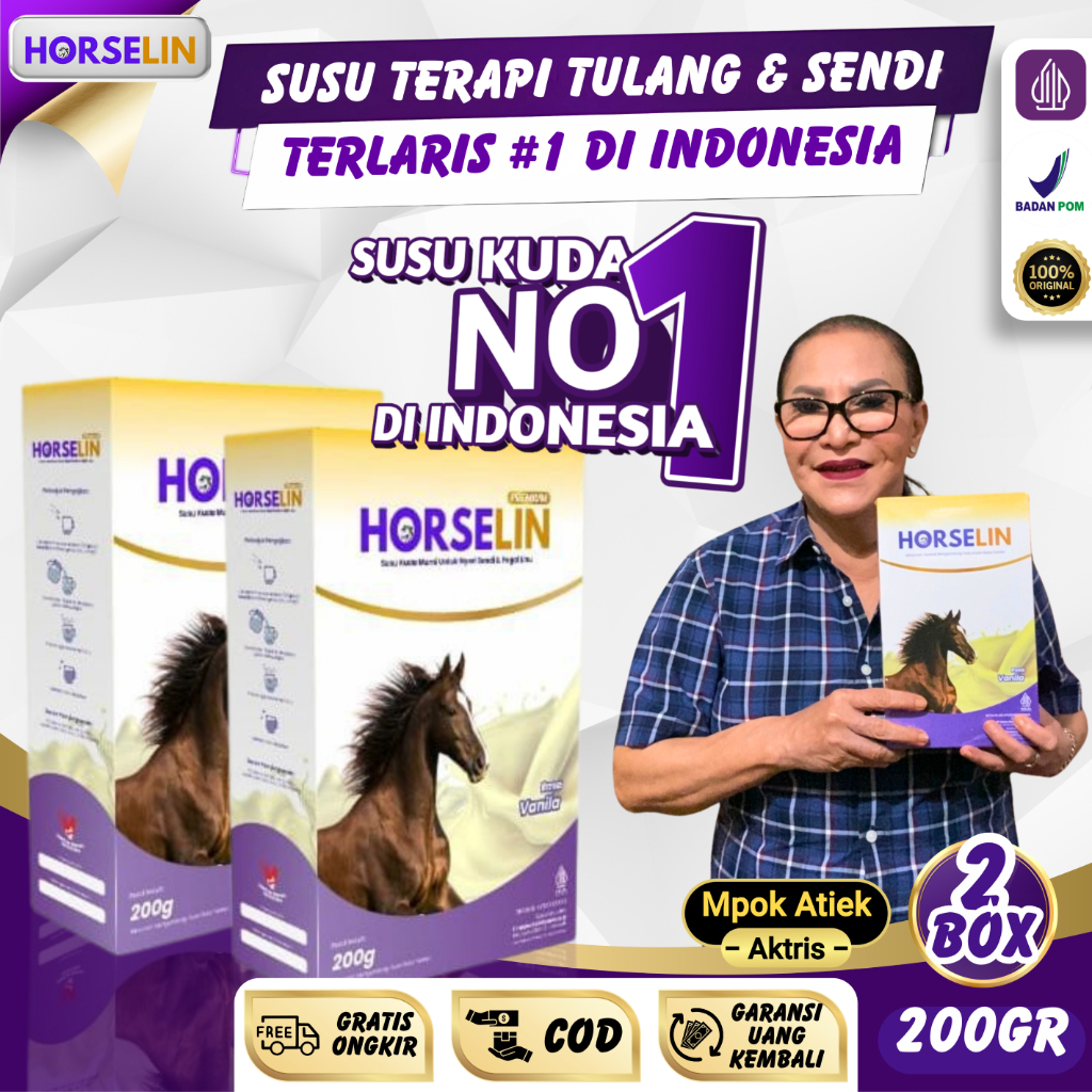 

HORSELIN Susu Kuda Liar Sumbawa 200g Atasi Asam Urat Pegal Linu Rematik Rendah Gula Original 2 BOX