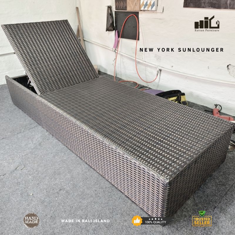New York Sun Lounger | Sun Bed | Kursi Kolam | Kursi Pantai | Day Bed | Outdoor Furniture | Dekorasi