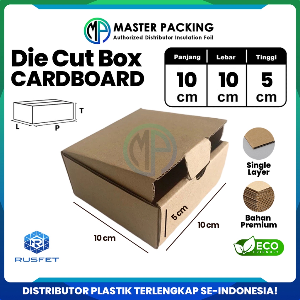 

DieCut Box Kardus Packing 10 X 10 X 5CM Rusfet Kotak Box Hampers Cardboard Dus Polos Harga Ecer